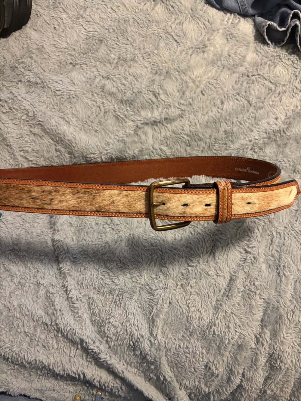 Montana Silversmiths Tan and Haircalf Men's Leather Belt
